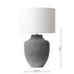 Udine Table Lamp Textured Grey Base Only<br>Grey Ceramic