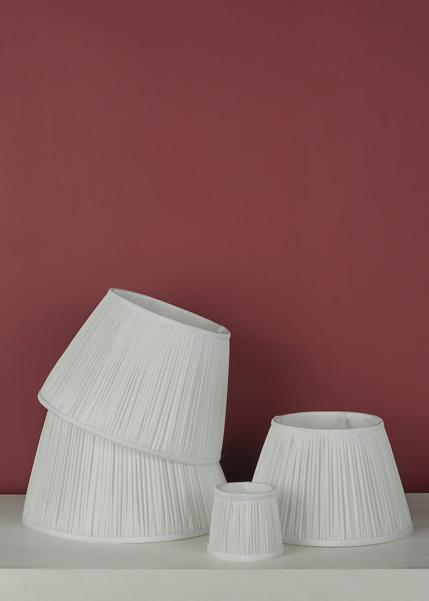 Ulyana Ivory Faux Silk Pleated Shade 40cm<br>Ivory