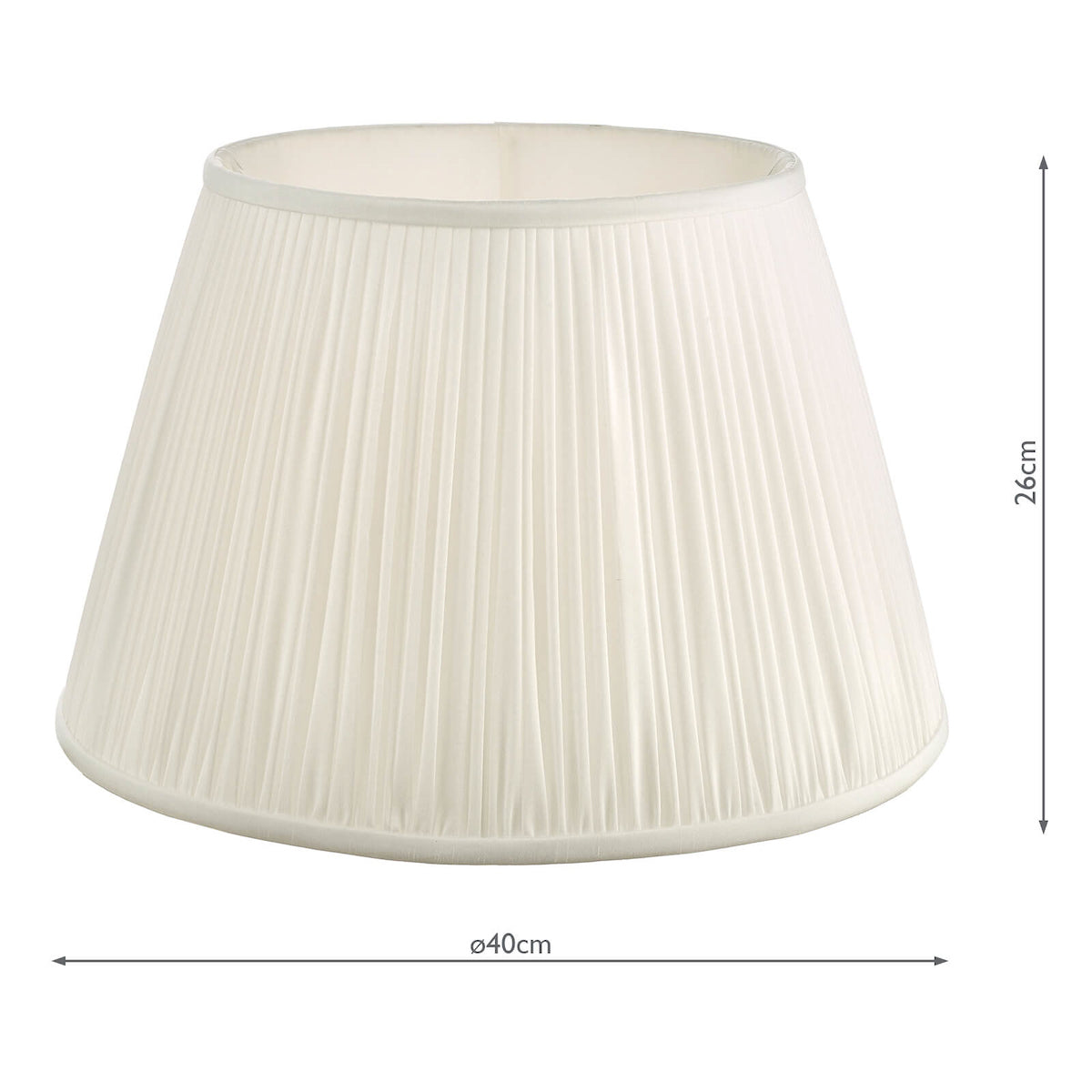 Ulyana Ivory Faux Silk Pleated Shade 40cm<br>Ivory