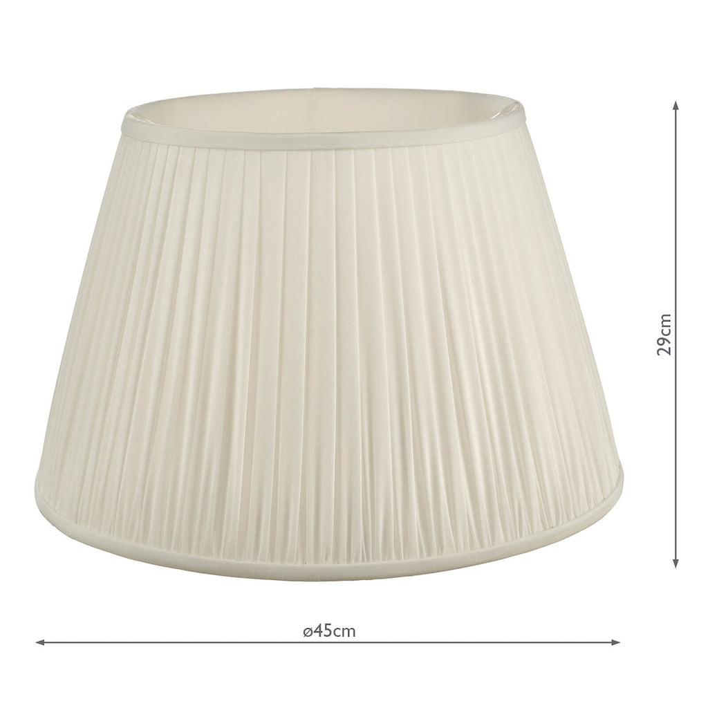 Ulyana Ivory Faux Silk Pleated Shade 45cm<br>Ivory