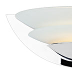 Una Glass 2 Disc Wall Bracket Chrome<br>Opal Glass