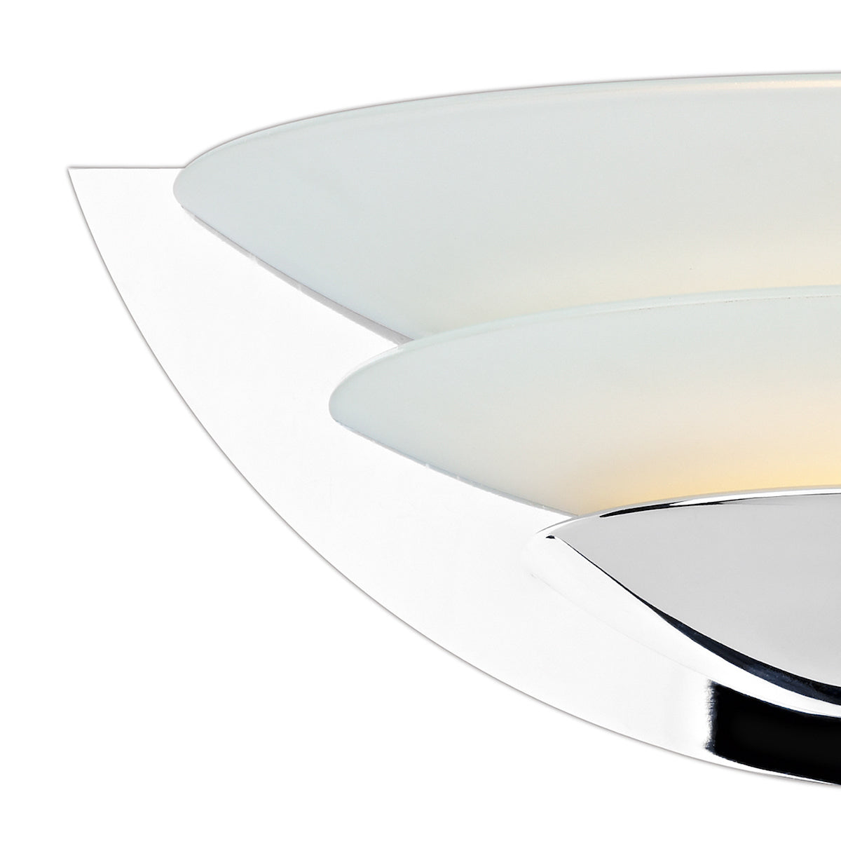 Una Glass 2 Disc Wall Bracket Chrome<br>Opal Glass