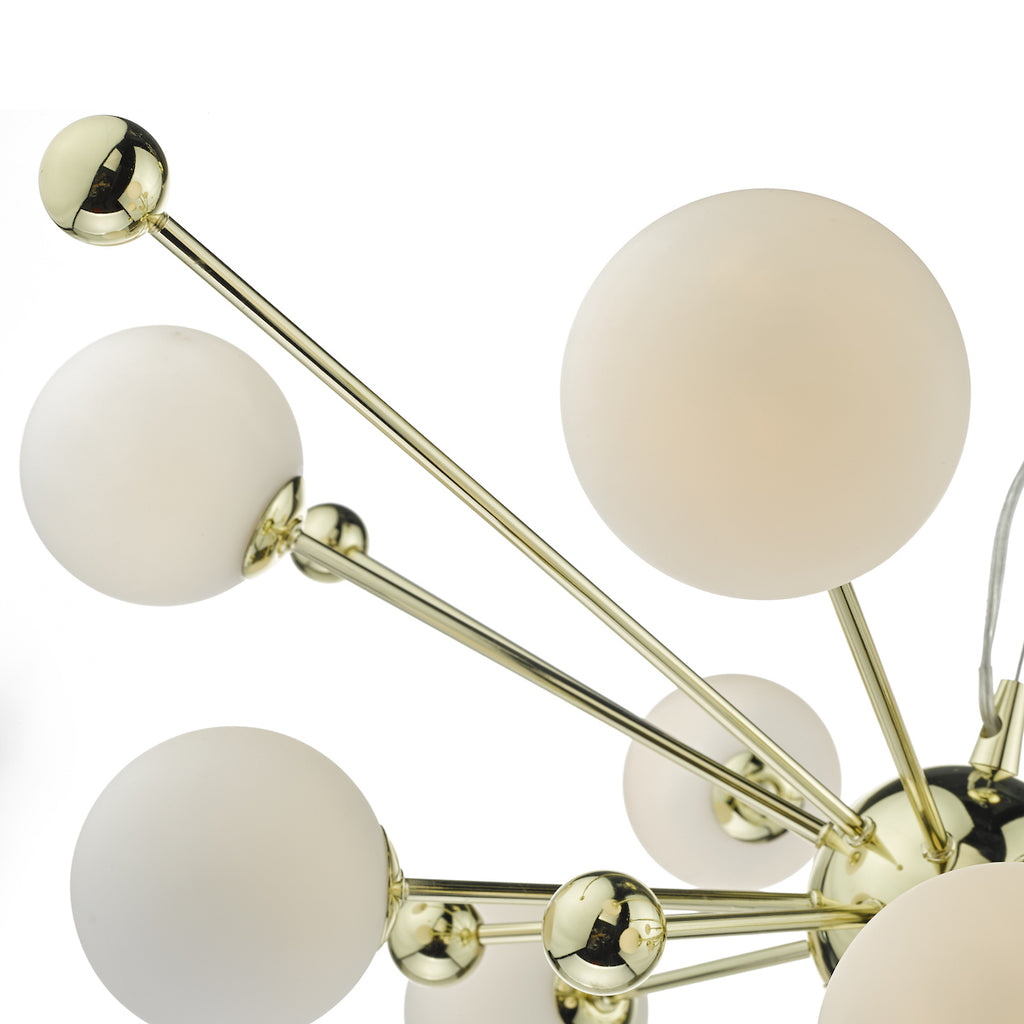 Ursa 10 Light Pendant Polished Gold Opal Glass<br>Polished Gold