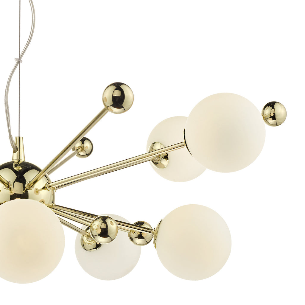 Ursa 10 Light Pendant Polished Gold Opal Glass<br>Polished Gold