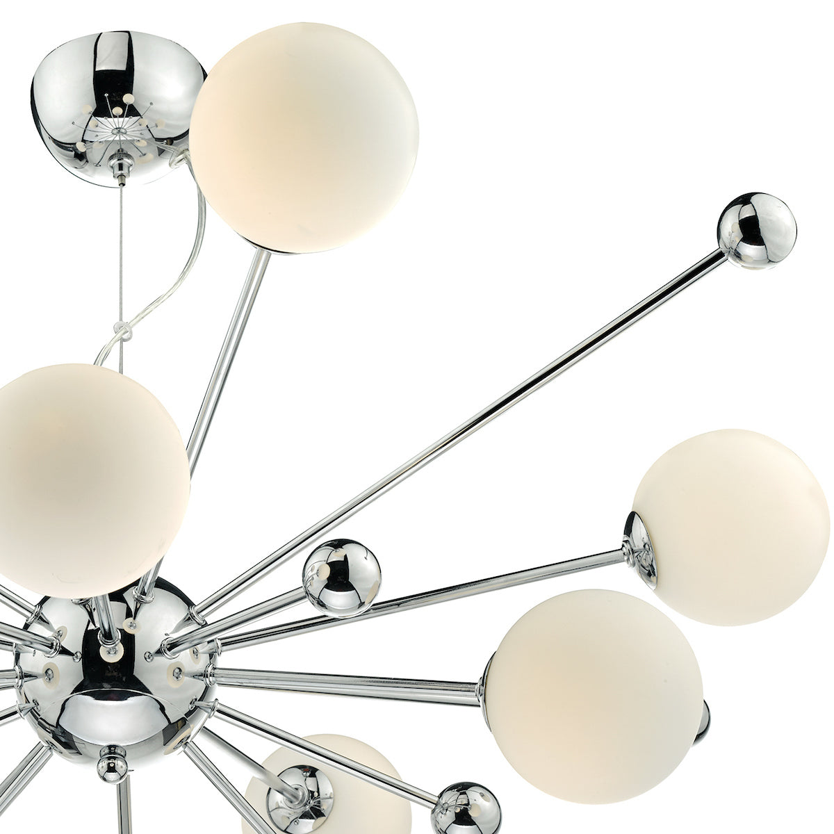 Ursa 10 Light Pendant Polished Chrome Opal Glass<br>Polished Chrome