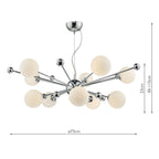 Ursa 10 Light Pendant Polished Chrome Opal Glass<br>Polished Chrome