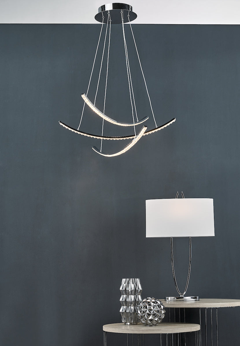 Utara Table Lamp Polished Chrome With Shade <br>Polished Chrome