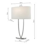 Utara Table Lamp Polished Chrome With Shade <br>Polished Chrome