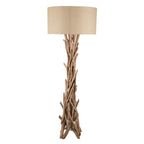 Derna Drift Wood Floor Lamp with Natural Jute Shade