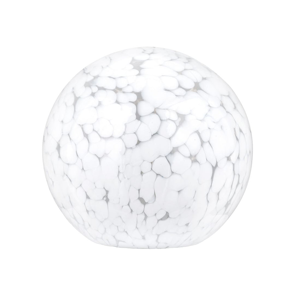 Aurora Speckled White Glass Spherical Table Lamp