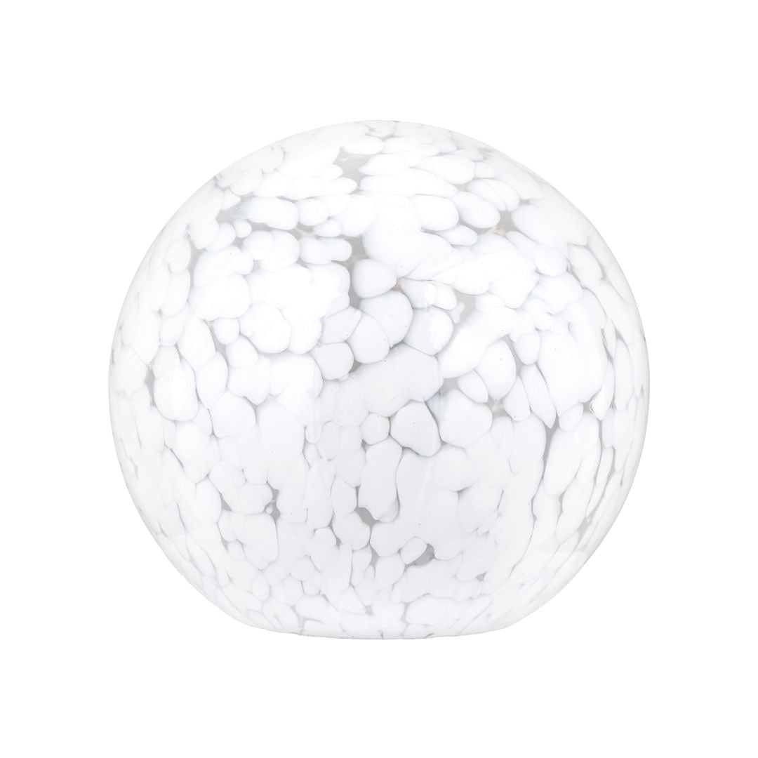 Aurora Speckled White Glass Spherical Table Lamp