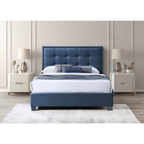 Grafton Static Bed in Bolero Blue Steel - Double 4'6