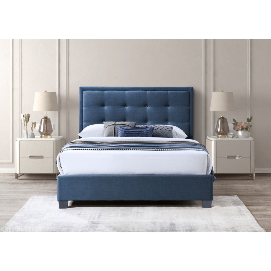 Grafton Static Bed in Bolero Blue Steel - Double 4'6