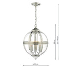 Vanessa 3 Light Pendant Polished Nickel & Glass<br>Polished Nickel
