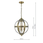 Vanessa 3 Light Pendant Antique Brass And Clear<br>Antique Brass