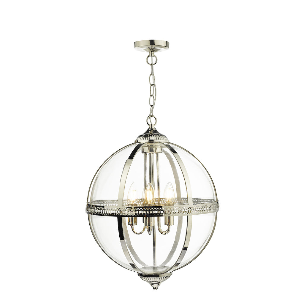 Vanessa 5 Light Pendant Polished Nickel And Clear<br>Polished Nickel