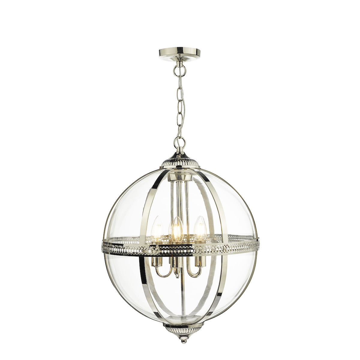 Vanessa 5 Light Pendant Polished Nickel And Clear<br>Polished Nickel