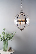 Vanessa 5 Light Pendant Polished Nickel And Clear<br>Polished Nickel
