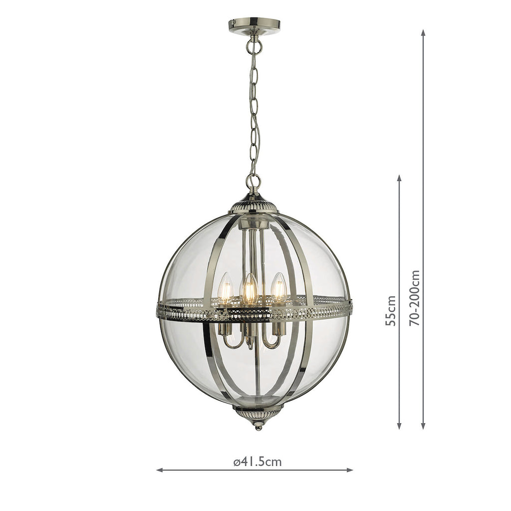 Vanessa 5 Light Pendant Polished Nickel And Clear<br>Polished Nickel