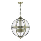 Vanessa 5 Light Lantern Antique Brass Glass<br>Antique Brass