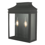 Vapour 2 Light Coach Lantern Outdoor Wall Light Matt Black IP44<br>Matt Black