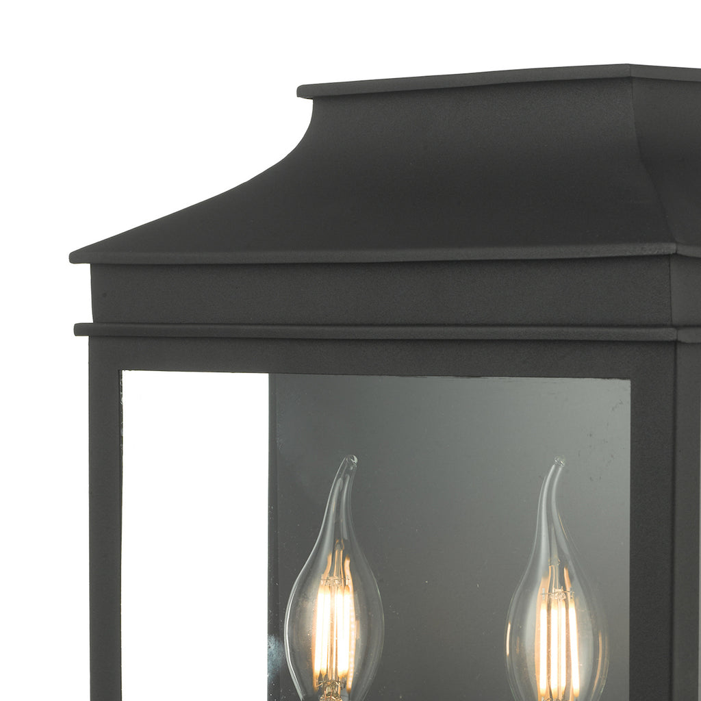 Vapour 2 Light Coach Lantern Outdoor Wall Light Matt Black IP44<br>Matt Black