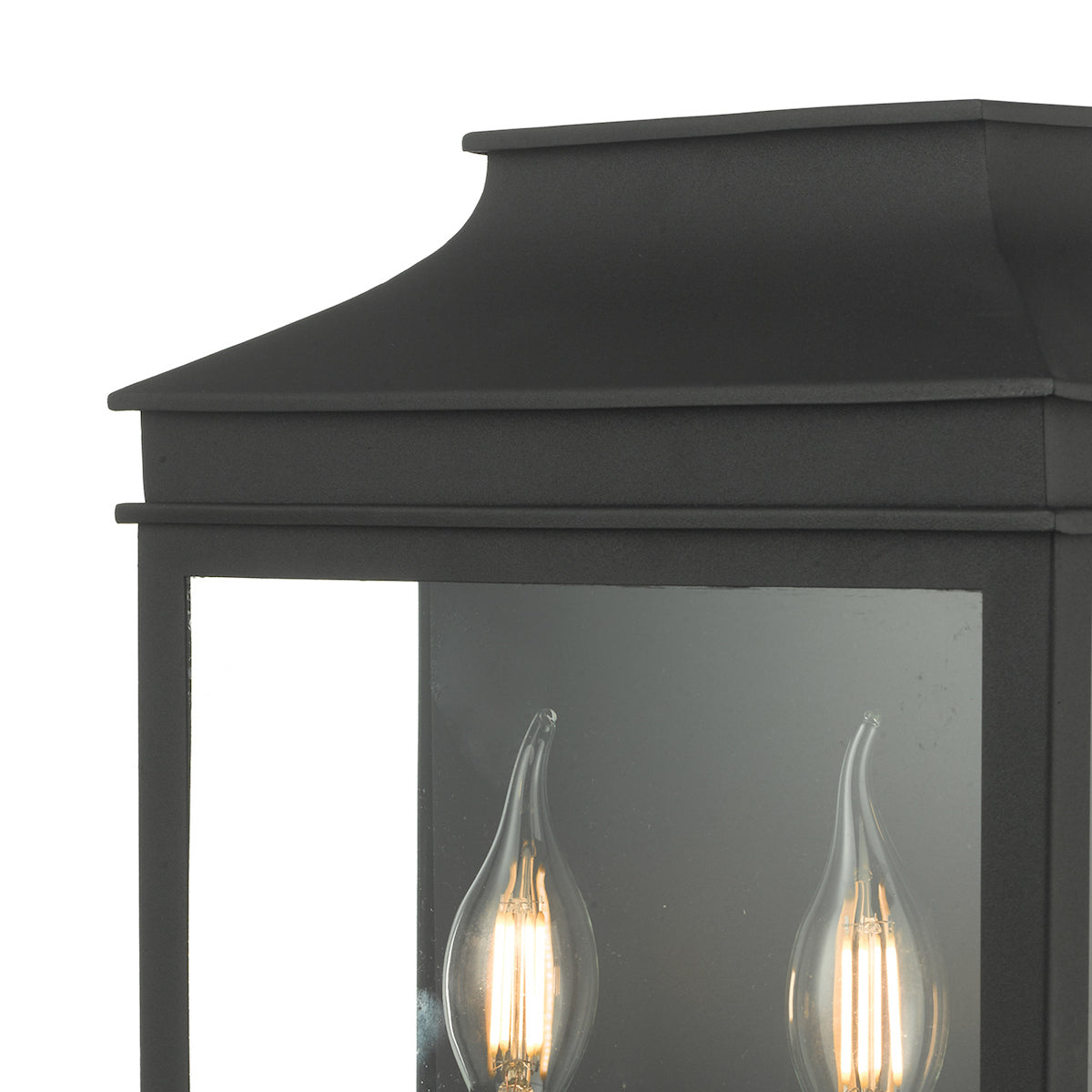 Vapour 2 Light Coach Lantern Outdoor Wall Light Matt Black IP44<br>Matt Black