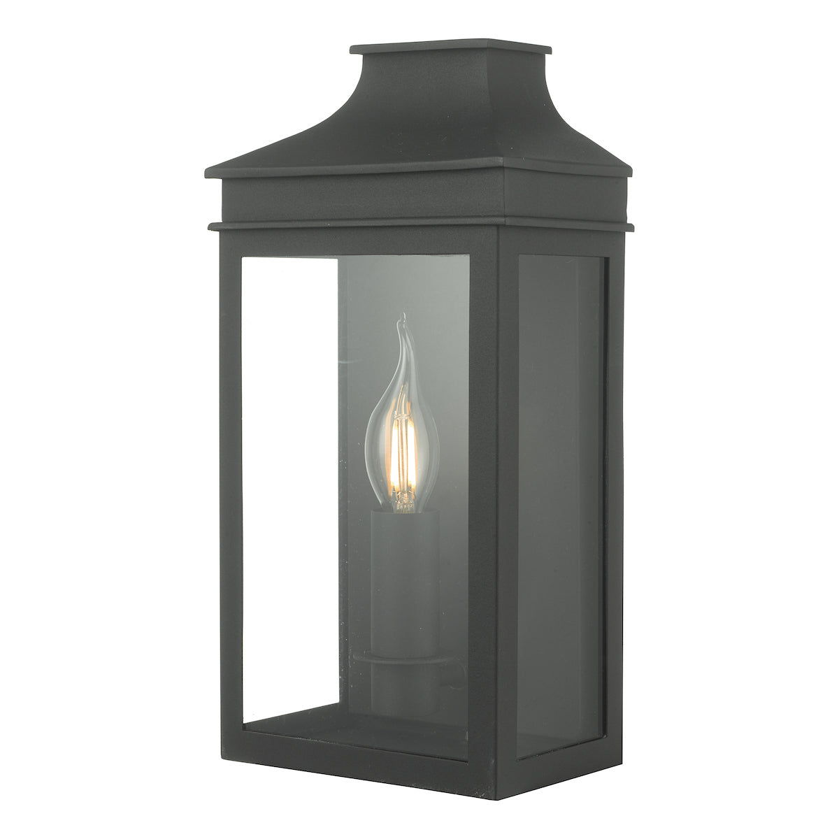 Vapour Coach Lantern Outdoor Wall Light Matt Black IP44<br>Matt Black