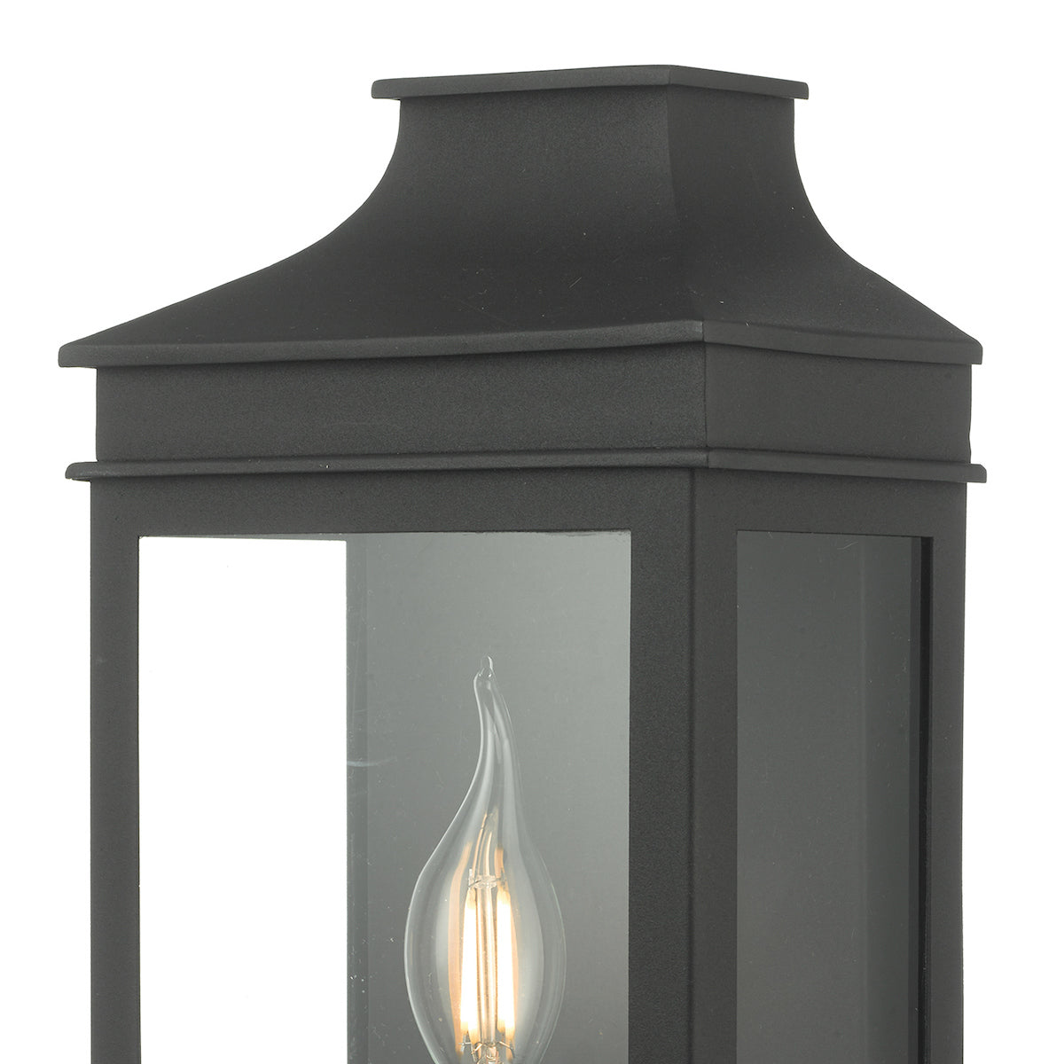 Vapour Coach Lantern Outdoor Wall Light Matt Black IP44<br>Matt Black