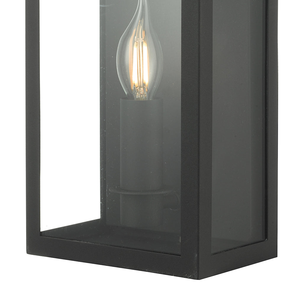Vapour Coach Lantern Outdoor Wall Light Matt Black IP44<br>Matt Black
