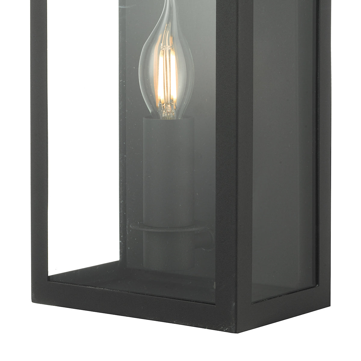 Vapour Coach Lantern Outdoor Wall Light Matt Black IP44<br>Matt Black