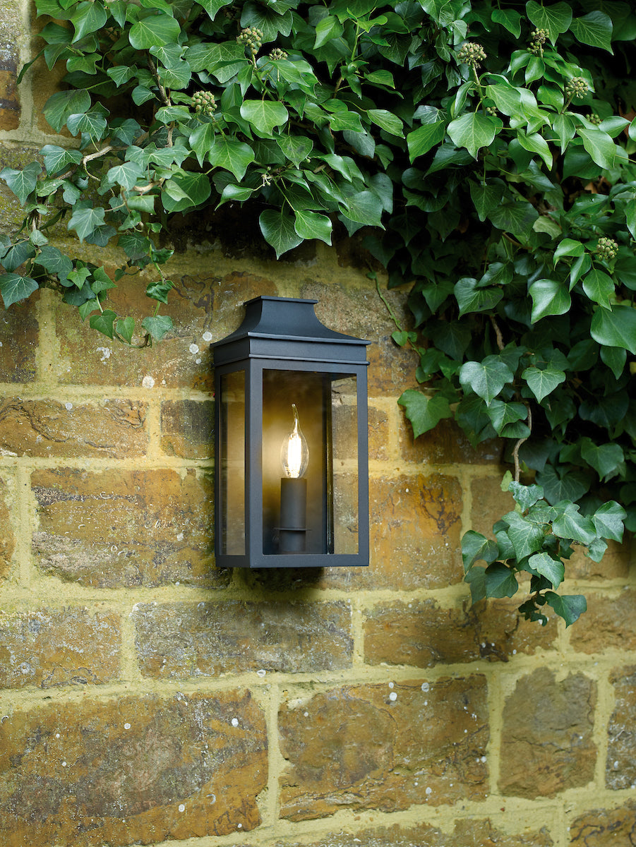Vapour Coach Lantern Outdoor Wall Light Matt Black IP44<br>Matt Black