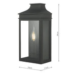 Vapour Coach Lantern Outdoor Wall Light Matt Black IP44<br>Matt Black