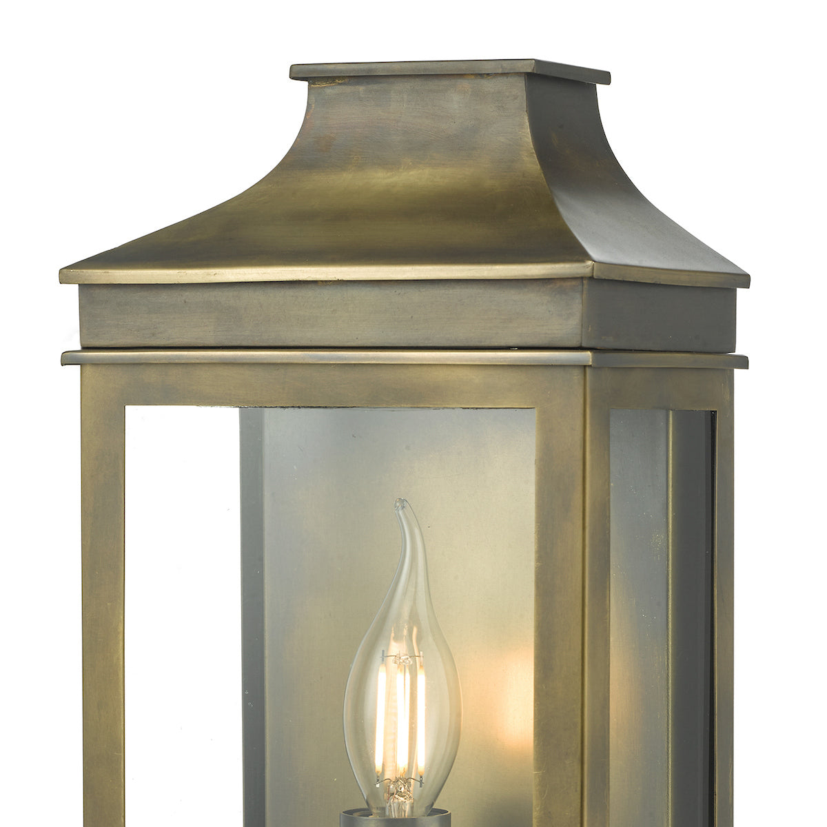 Vapour Coach Lantern Outdoor Wall Light Weathered Brass IP44<br>Weathered Brass