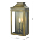 Vapour Coach Lantern Outdoor Wall Light Weathered Brass IP44<br>Weathered Brass