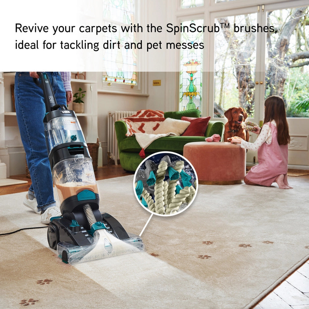 Vax CDCW-PMXP Platinum Power Max Pet-Design Carpet Cleaner - Black & Teal