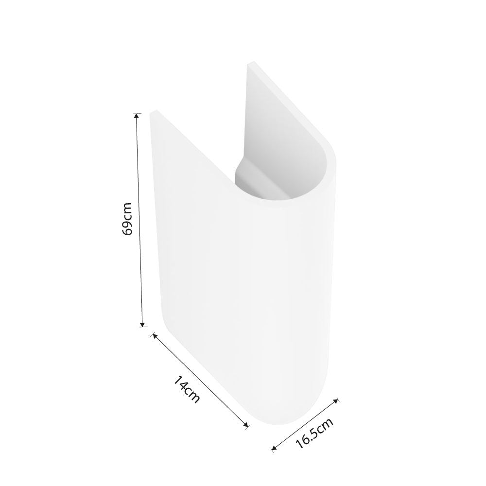 V&B O.novo Full Pedestal For 450mm/500mm/550mm Basin - White Alpin