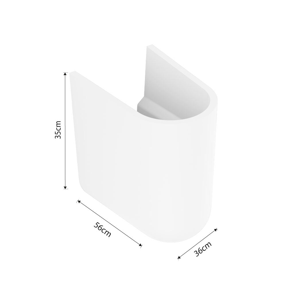 V&B O.novo Semi Pedestal For 550mm Basin - White Alpin