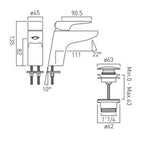 Vado Ava Ascent Mono Basin Mixer With Clic Clac Waste ASC-100/CC-C/P