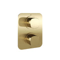 Vado Cameo Concealed 2 Outlet 2 Handle Thermostatic Shower Valve - Satin Brass Finish