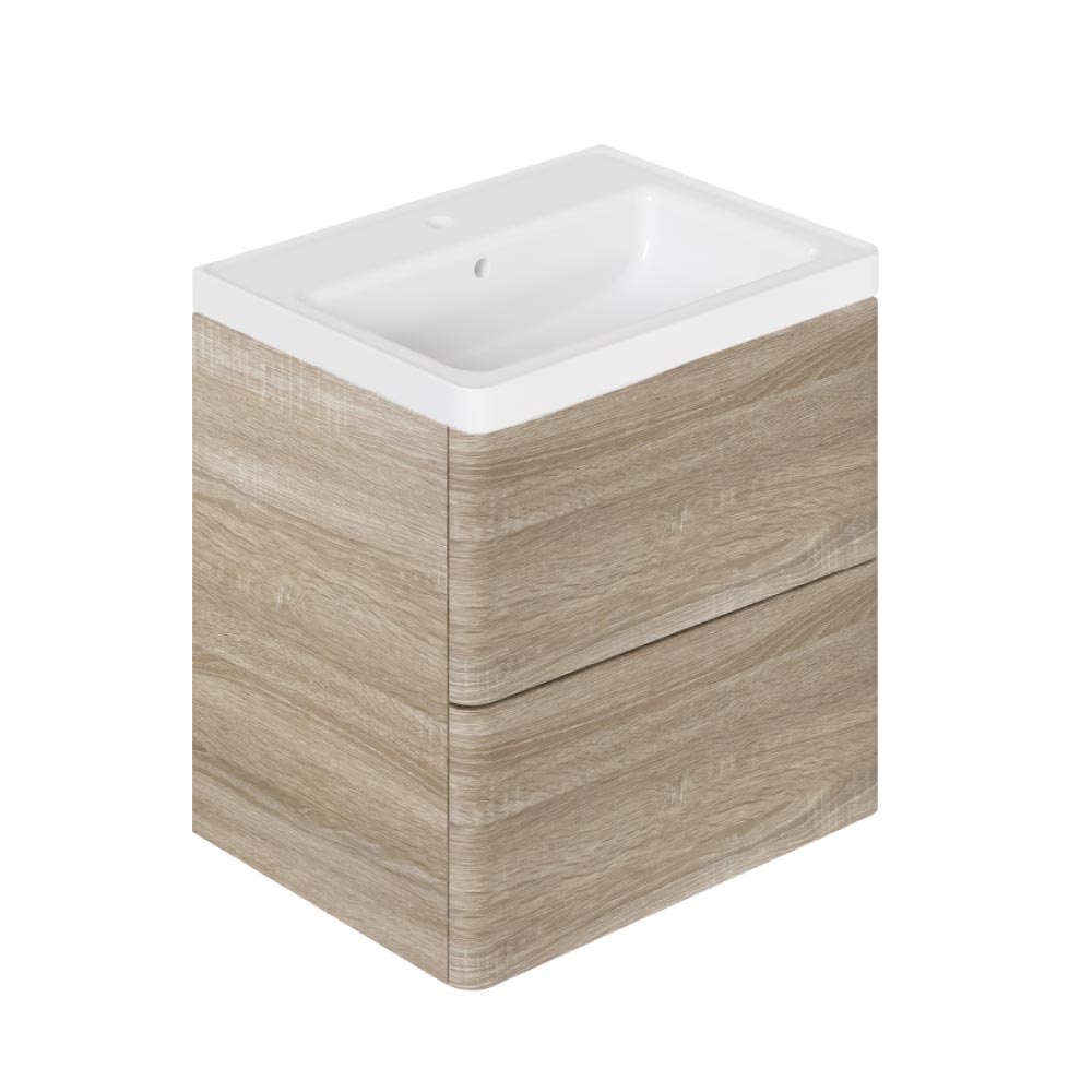 Vado Cameo 600mm Wall Hung Complete Basin Unit - Natural