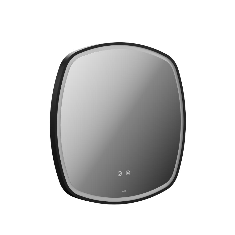 Vado Cameo Illuminated 600mm Soft Square Mirror - Matt Black Finish