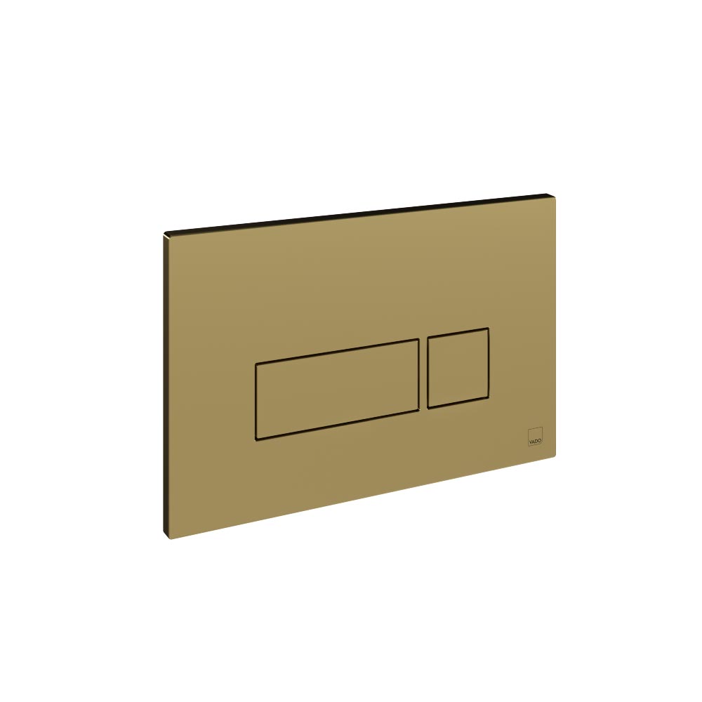 Vado Square Button Flush Plate - Satin Brass Finish