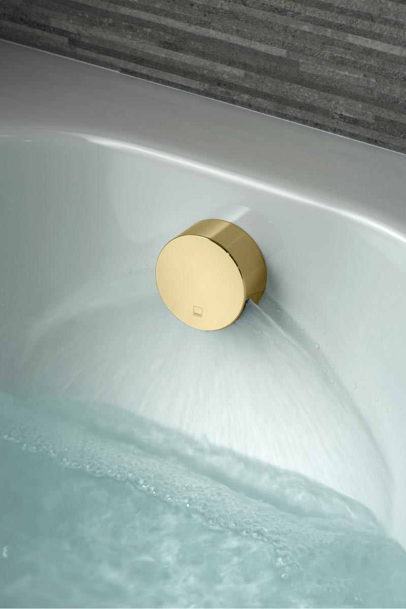 Vado Cameo Bath Clicker Waste & Overflow - Satin Brass Finish
