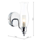 Vestry Bathroom Wall Light Polished Chrome Glass IP44<br>Polished Chrome