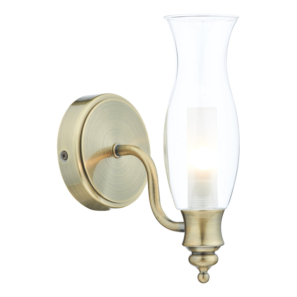 Vestry Bathroom Wall Light Antique Brass IP44<br>Antique Brass
