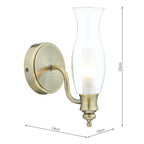 Vestry Bathroom Wall Light Antique Brass IP44<br>Antique Brass