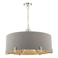 Veyron 6 Light Pendant Polished Nickel With Grey Shade<br>Polished Nickel