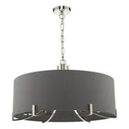 Veyron 6 Light Pendant Polished Nickel With Grey Shade<br>Polished Nickel