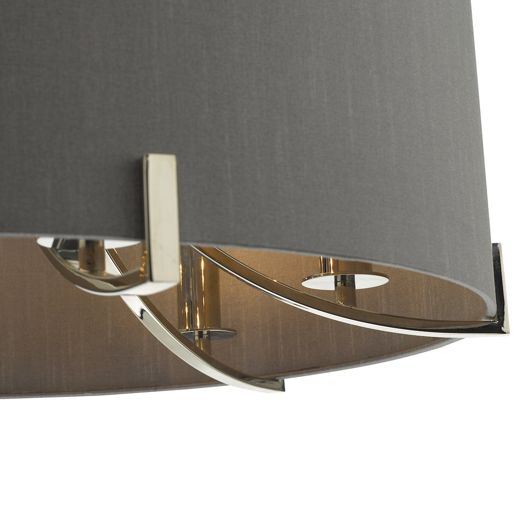 Veyron 6 Light Pendant Polished Nickel With Grey Shade<br>Polished Nickel